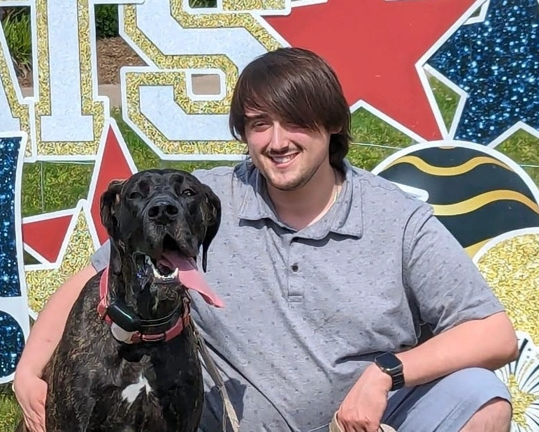 Clayton with dog